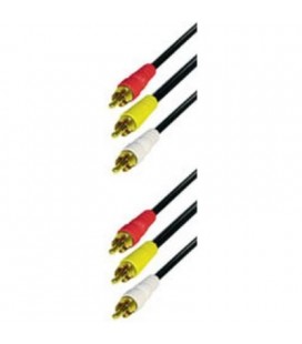 Cable ConexióN 3 Rca Macho A Rca Macho, 2 Metros
