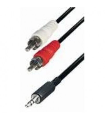 Cable conexión 2 RCA macho a Jack 3,5 mm