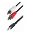 Cable conexión 2 RCA macho a Jack 3,5 mm