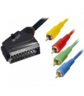 Cable euroconector macho a 4 RCA macho, 2 metros