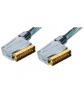 Cable euroconector macho a euroconector macho 21 pin, dorado, 1,5 metros