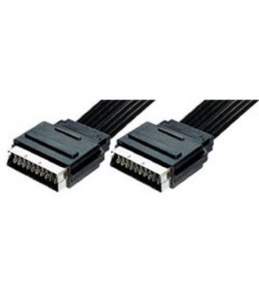 Cable euroconector macho a euroconector macho 21 pin, cable plano, 2 metros