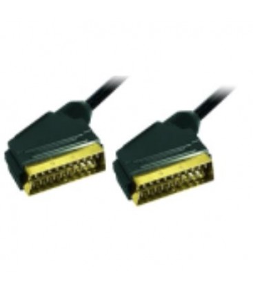 Cable Euroconector macho a Euroconector macho 21 pin, dorado, 5 metros