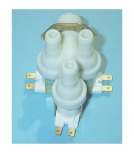 Electroválvula para lavadora universal, 3 vías, salida 90º