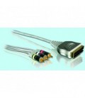 Adaptador Euroconector A 3 Rca Macho Dorado 1,5mt