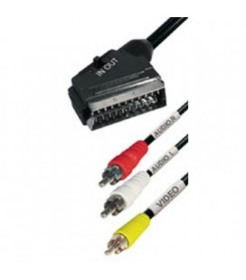 Cable euroconector a 3 conexiones de RCA macho