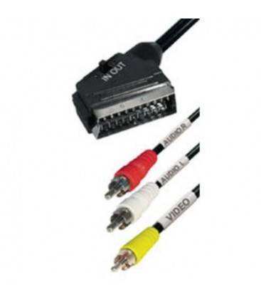 Cable euroconector a 3 conexiones de RCA macho