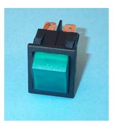 Interruptor bipolar universal verde 27,3 x 24 mm