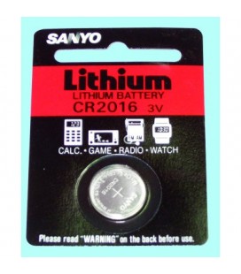 Pila litio tipo botón con formato CR2016