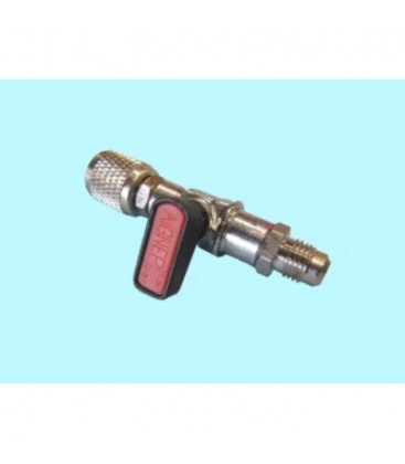 Válvula universal con grifo para bombona gas refrigerante