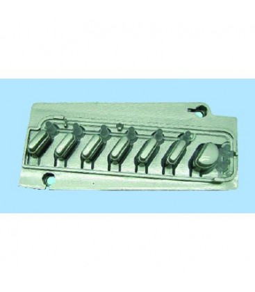 Conjunto teclas plastico color inox lavavajillas fagor, V58G001A6, (para el frontal de mandos 21FA0094)