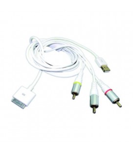 Cable AV+USB para ipod, ipad e iphone (versiones 2.4 - 4.3) conecte el iphone, ipad o el ipod al TV