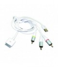 Cable AV+USB para ipod, ipad e iphone (versiones 2.4 - 4.3) conecte el iphone, ipad o el ipod al TV