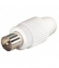 Conector IEC macho atornillable 9.5 mm, color blanco