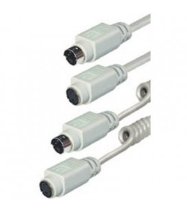 Cable conexión 4 pin Hosiden plug to 4 pin Hosidenjack, helical cable, 2,0 m