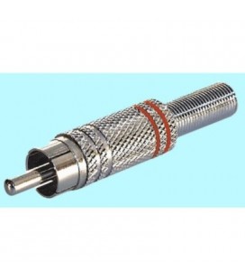 Conector rca macho metal color rojo para cable 6mm