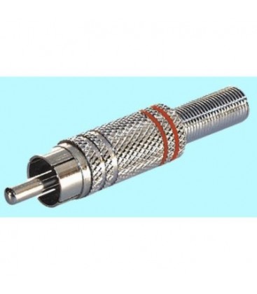 Conector rca macho metal color rojo para cable 6mm