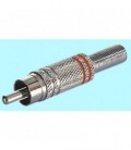 Conector rca macho metal color rojo para cable 6mm