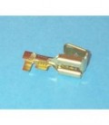 Conector faston hembra - macho 6,3mm con gancho