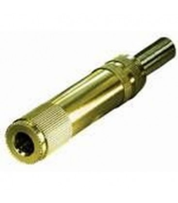 Conector jack hembra 6,3 mono metal dorado