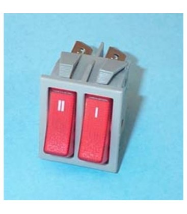 Interruptor luminoso (sustituido en negro) rojo 2 pulsadores 6 faston