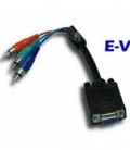 Cable adaptador SUB-D 15PIN hd - 3 rca macho, para aplicaciones yuv, 0,2m
