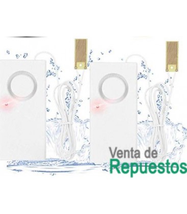 2 Unidades de Sensor de Fugas de Agua Detector de desbordamiento de Alarma con Sirena de 120 dB