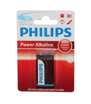Pila alcalina Philips 9V