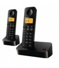 2 teléfonos inalámbricos Philips D2002B/23 color negro