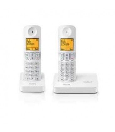 2 teléfonos inalámbricos Philips D4002W/23 manos libres